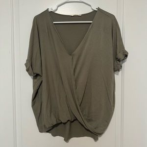 Olive Wrap Blouse Size M